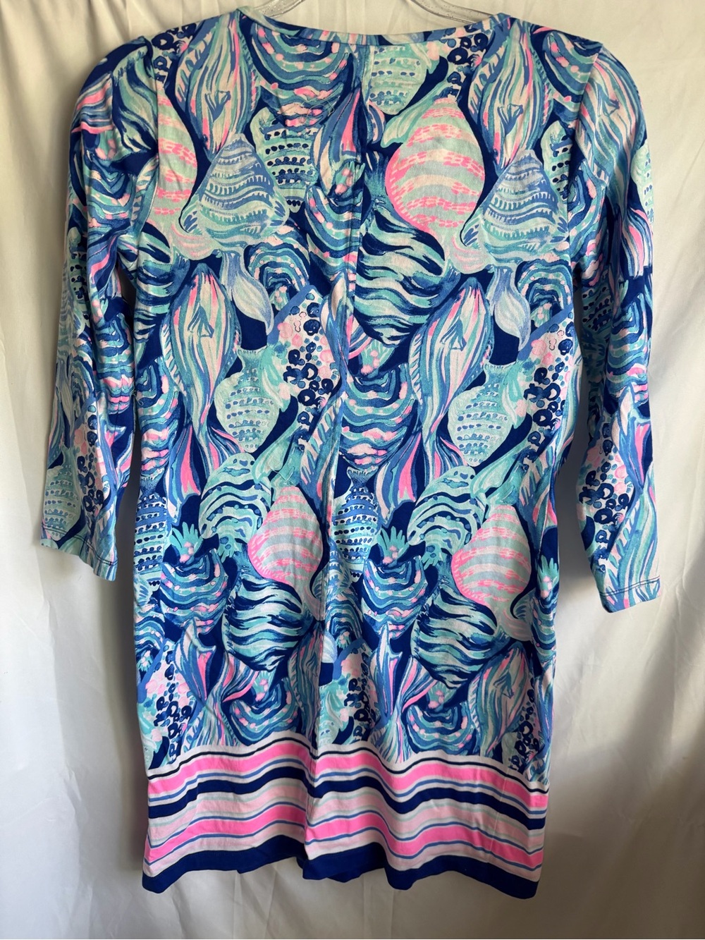 Lilly Pulitzer Beacon Dress Scale Up Twilight Blue Pink 3/4 Sleeve Small - Picture 2 of 3